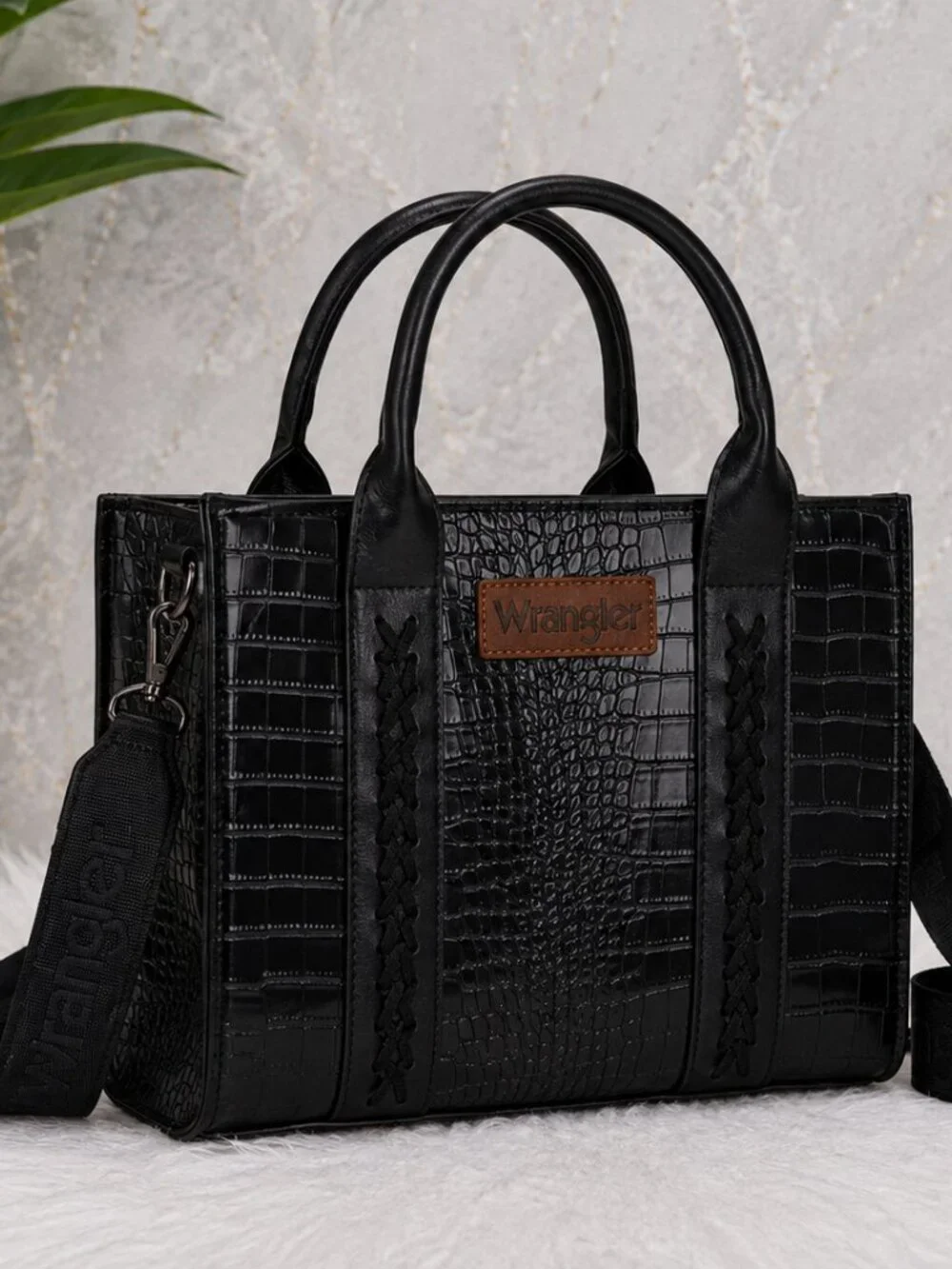 Wrangler Croc Embossed Tote Crossbody Bag | NWT